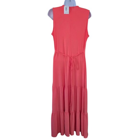 Sleeveless Coral Maxi Dress Tie Back laganlook fairycore beach nautical - Picture 5 of 8